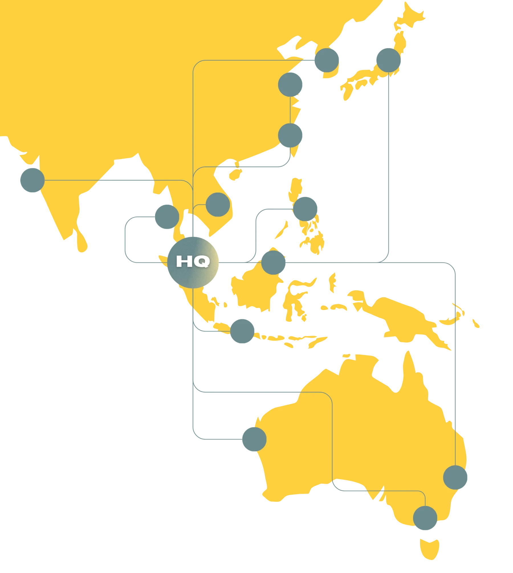 Map of Asia-Pacific showing MASH office locations across Singapore (HQ), Kuala Lumpur, Jakarta, Manila, Bangkok, Ho Chi Minh City, Hong Kong, Beijing, Seoul, Tokyo and Sydney